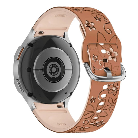 Bene Gegraveerd Bloemen Silicone Galaxy Bandje
