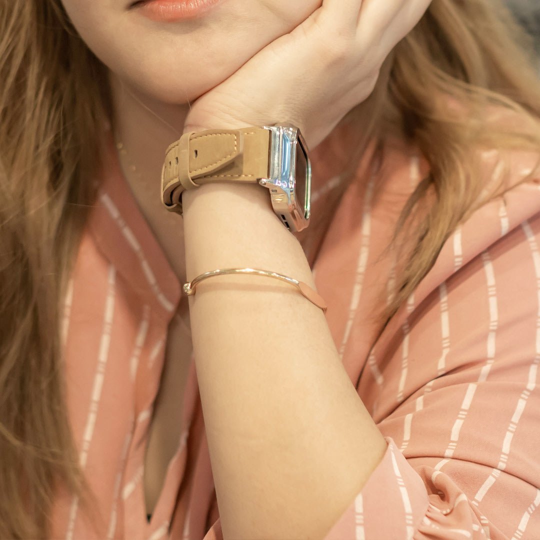 Fumi Genuine Leather Band With Metal Case - Astra Straps