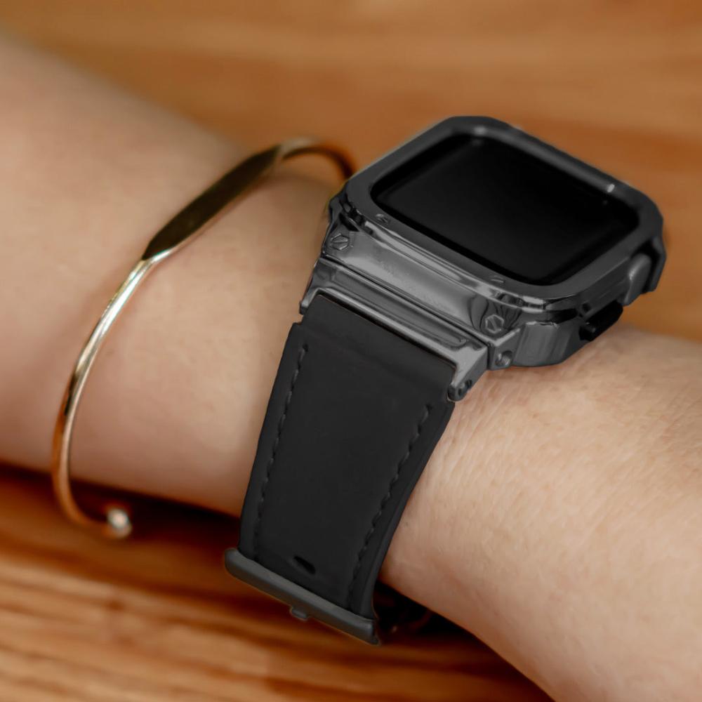 Fumi Genuine Leather Band With Metal Case - Astra Straps