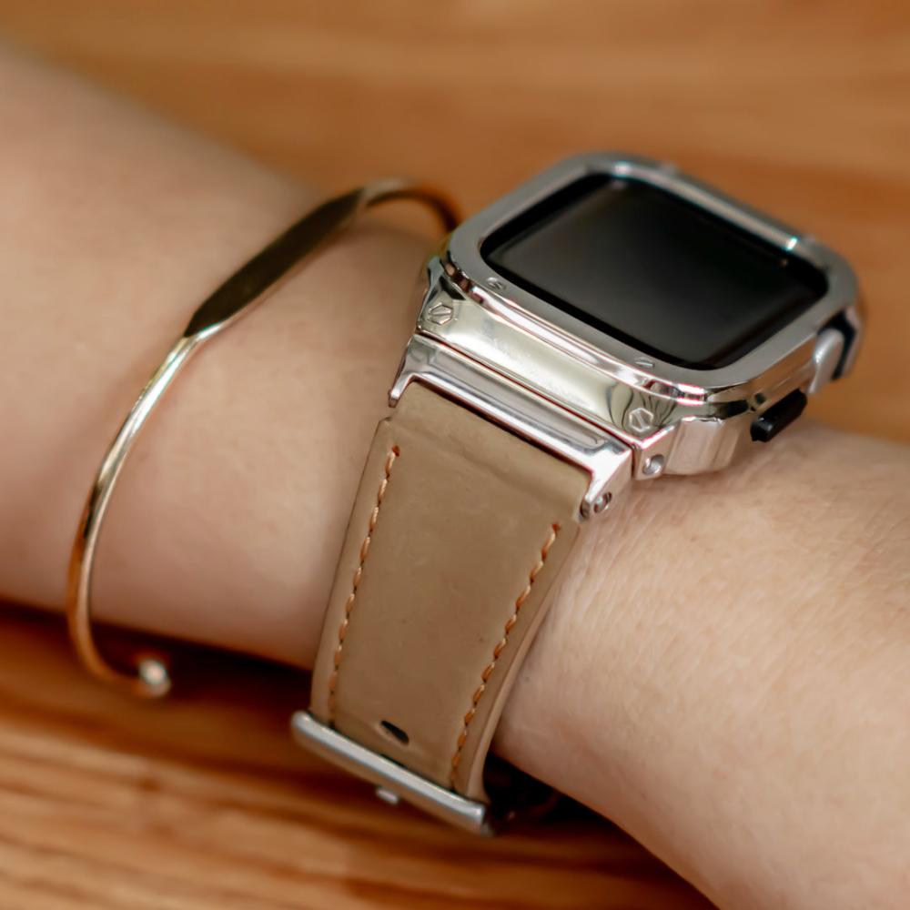 Fumi Genuine Leather Band With Metal Case - Astra Straps